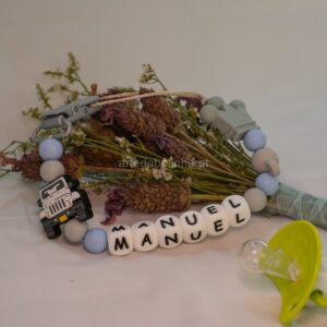 Prende Chucha Silicone Com Nome e Boneco Personalizados - 4194