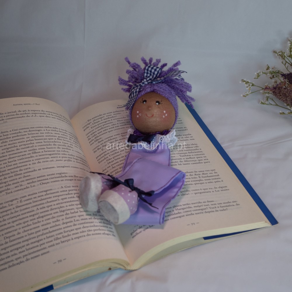Marcador para livros em tecido modelo boneca - 4382